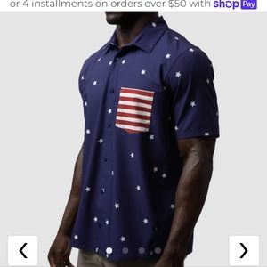 NWOT Born Primitive - Voyager button up Men's Shirt - Stars and stripes - medium